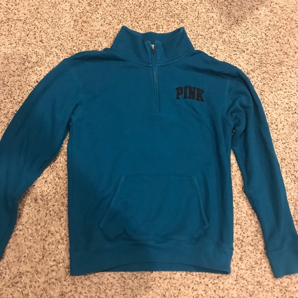PINK Jackets & Blazers - PINK Teal Quarter Zip PINK Jackets & Blazers - PINK Teal Quarter Zip